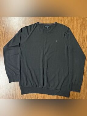 Volcom V Neck Sweater “Corpo Class Selection”, Men’s Large, Dark Brown